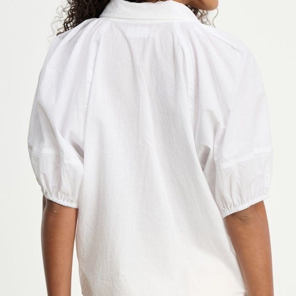 Antonio Melani Linen Blend Button Up Blouse Pouf Short Sleeve Sz XL - Picture 5 of 14